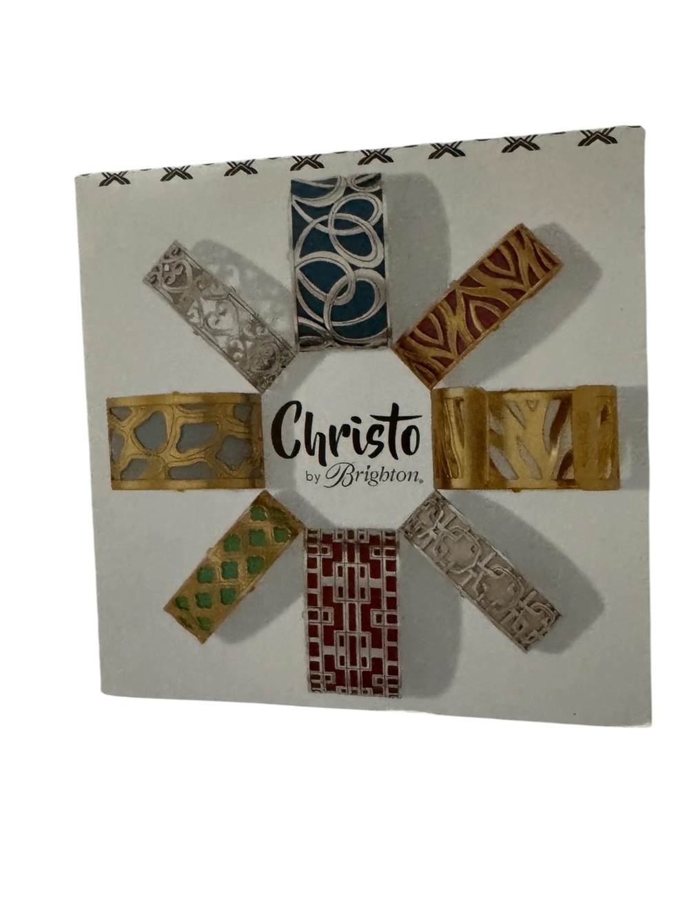 Brighton Christo New Delhi-Patel Wide Cuff Bracelet Set Removable Beaded Insert - Picture 6 of 6